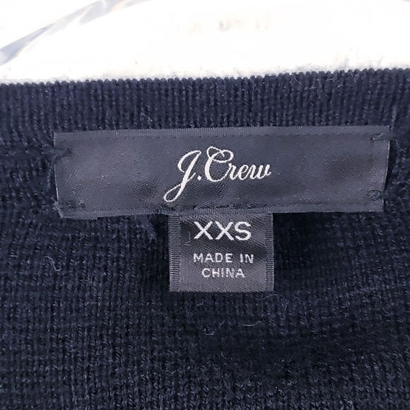 J. Crew Juliette Collarless Sweater Blazer Black Open Front Long Size XXS - Picture 7 of 10